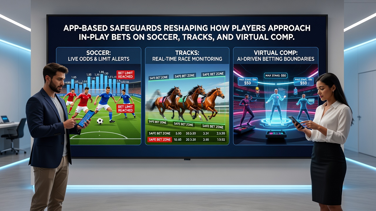 Smartphone screen showing responsible gambling tools during a horse racing in-play session