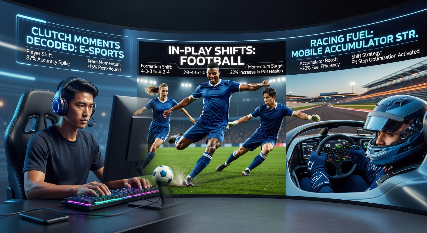Close-up of a dramatic clutch moment in racing with a car overtaking, mirroring shifts in e-sports and football that power in-play accumulators