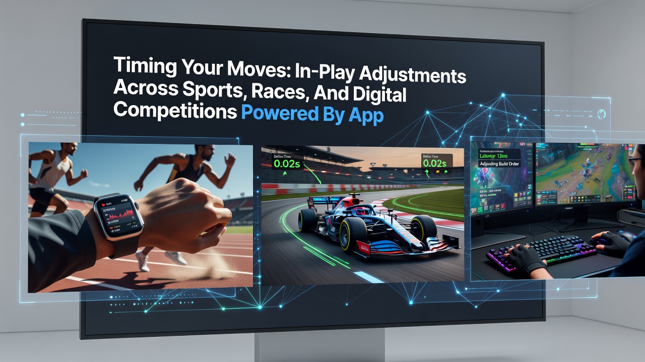 Mobile app interface showing real-time adjustments during horse racing and esports events